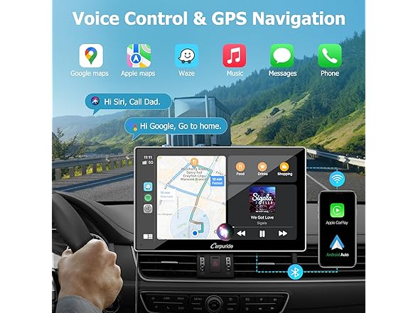 9" Wireless CarPlay Screen w/ GPS