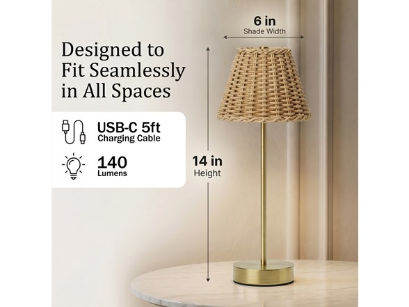 Gold Base Woven Shade Smooth Lamp