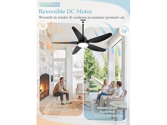 Glowivia Outdoor Ceiling Fan with Lights