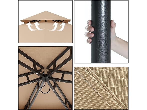 10'x10' Gazebos for Patios Outdoor Hexagonal - Gallery 3