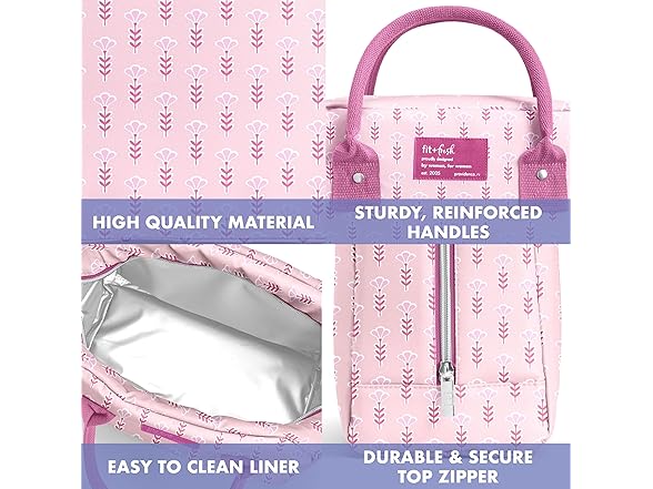Fit & Fresh Bloomington Lunch Bag Tiny Pink Flowers