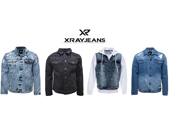X RAY Mens Denim Jacket, Washed Ripped D