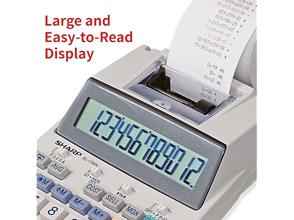 Sharp EL-1750V Two-Color Printing Calculator 2 Lines/Sec 3" Black/Red (Open Box)