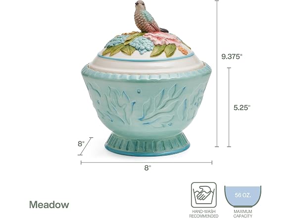 Fitz and Floyd Meadow Cookie Jar, 9 Inch