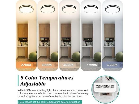 Brightever B0FS1M3W8T 18 Inch Black Ceiling Light