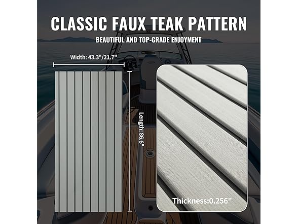BOSSDECK EVA Foam Boat Flooring, 86.6x21.7