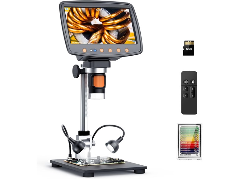 12MP 1500X HDMI Digital Coin Microscope with 7'' LCD Screen