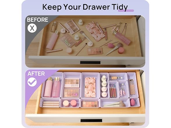 Vtopmart Lilac 25 PCS Plastic Drawer Organizer