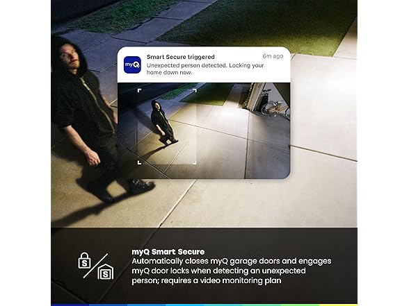 Chamberlain myQ Outdoor Battery Camera | 2K Camera, Color Night Vision, Spotlight, Motion Alerts, Live View with Two-Way Talk, Wireless, Weather-Resistant, Outdoor, White (Open Box)