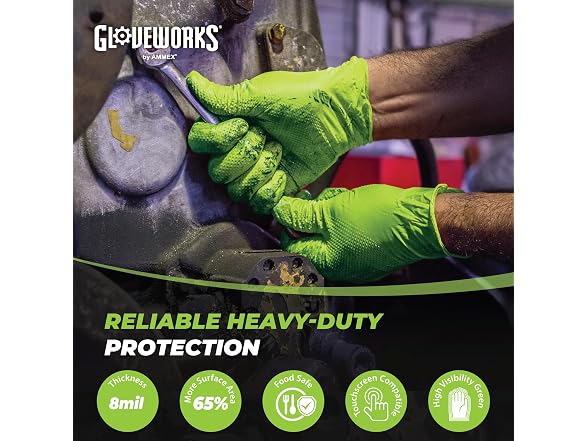 GLOVEWORKS HD Nitrile Industrial Gloves 8 Mil