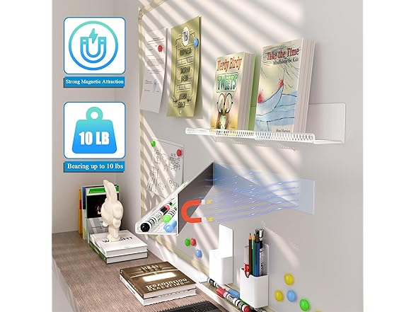 DTUQYX Magnetic Bookshelf 17" 2-Pack