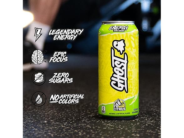 GHOST Energy Drink - 12-Pack, Citrus, 16oz Cans