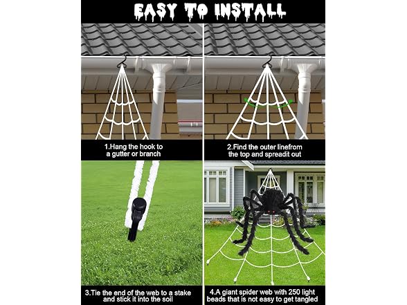 ECOHDT Spider Webs Halloween Lights