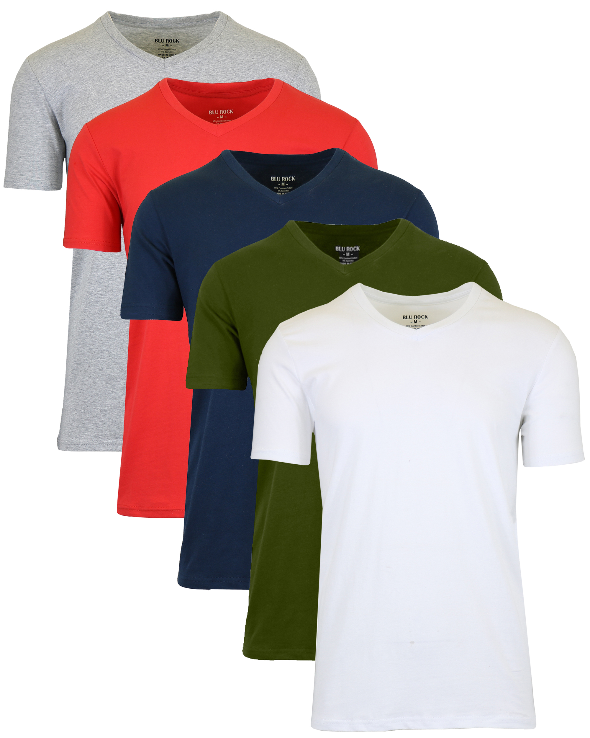 Mens Cotton Stretch V-Neck Tees (M-2XL) - Gallery 30