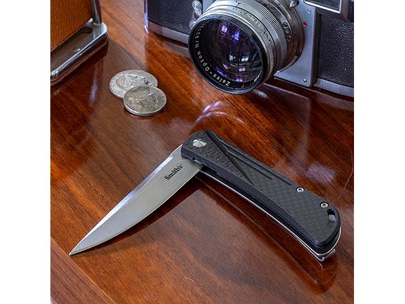SMITH’S 3-Inch Folding Knife, Black Glass-Filled Handle
