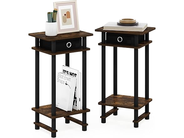 Furinno Turn-N-Tube Tall End Side Night Stand
