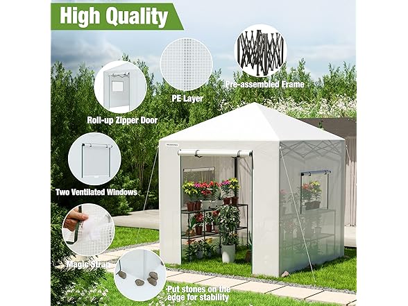 WORKPRO Greenhouse, 94" x70" x98" Blue