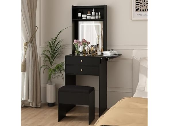 ARTETHYS Small Vanity Desk Set with 3 Adjustable Lighted Mir (Open Box)