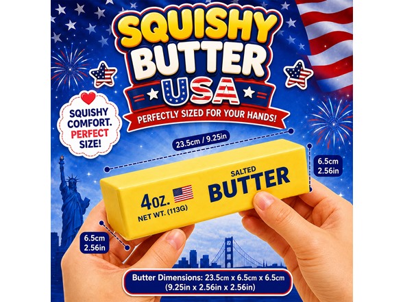 Twilight Squishy Sensory Toys Jumbo Butter USA, 3PK
