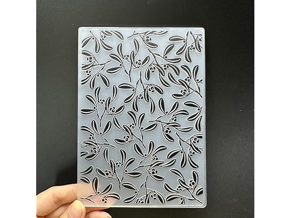 zhxcgooyx 3D Plastic Emboss Template Christmas Leaves