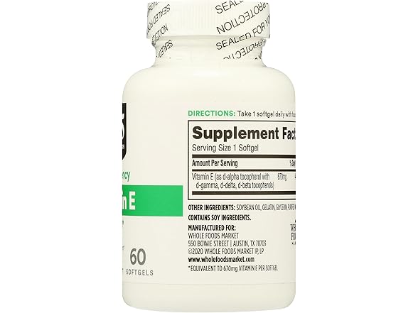 60CT 365 by Whole Foods Market, Vitamin E 1000 IU
