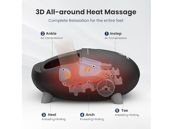 Shiatsu Foot Massager With Heat - Black