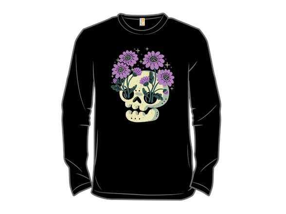 Skull with Purple Flowers