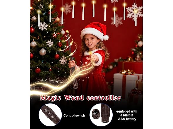 Tenmiro Floating Candles with Wand