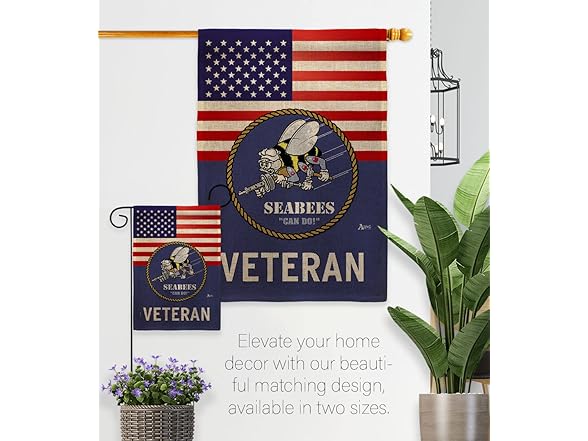 US Seabees Veteran Flag