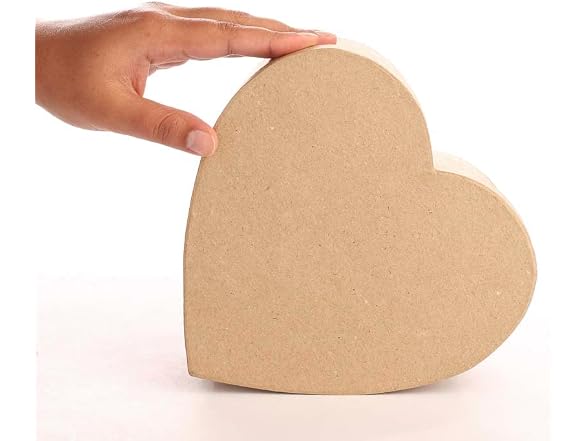 Paper Mache 7.5" Heart‑Shaped Craft Box