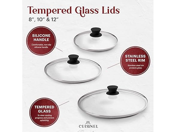 Cuisinel 8"+10"+12" Cast Iron Skillet Set