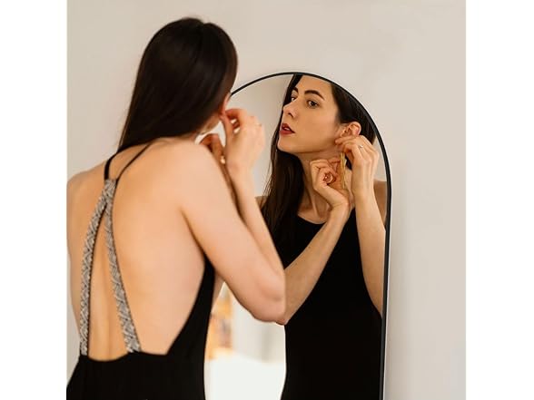 Homee Arched Full Length Mirror, 59"x 16" Black