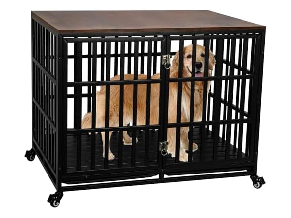 44 Inch Heavy Duty Dog Crate for Large Medium