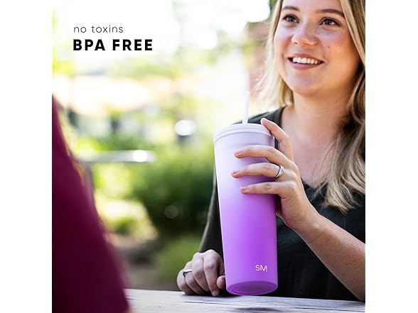 Simple Modern Plastic Tumbler with Lid and Straw  24oz | Winter White