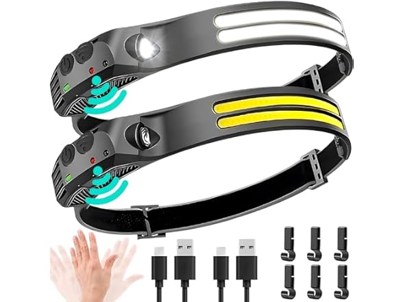 2-Pack Rechargeable LED Headlamps