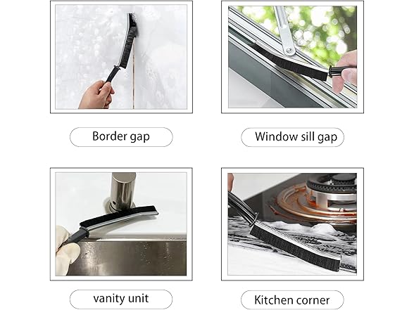 6 Pcs Hard Bristle Crevice Cleaning Brush