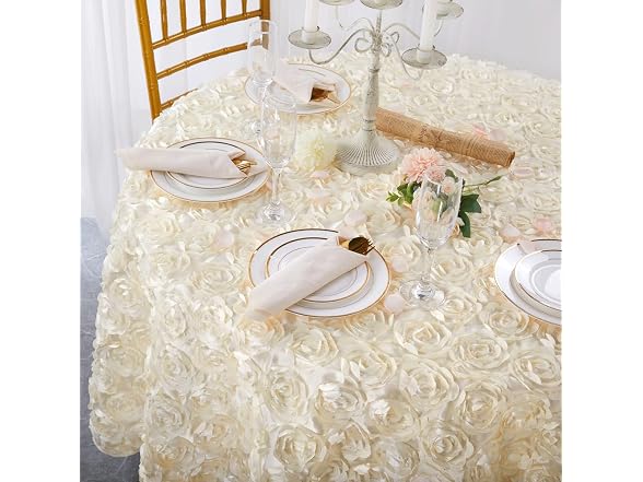 QueenDream 90 inch Round Tablecloth