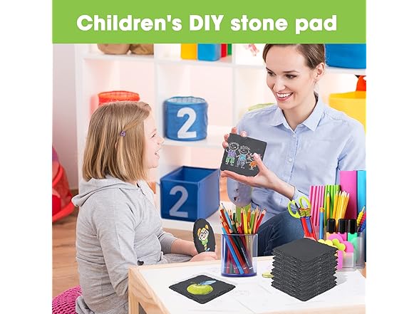 Cakocaco Slate Coasters for Drinks with Holder-