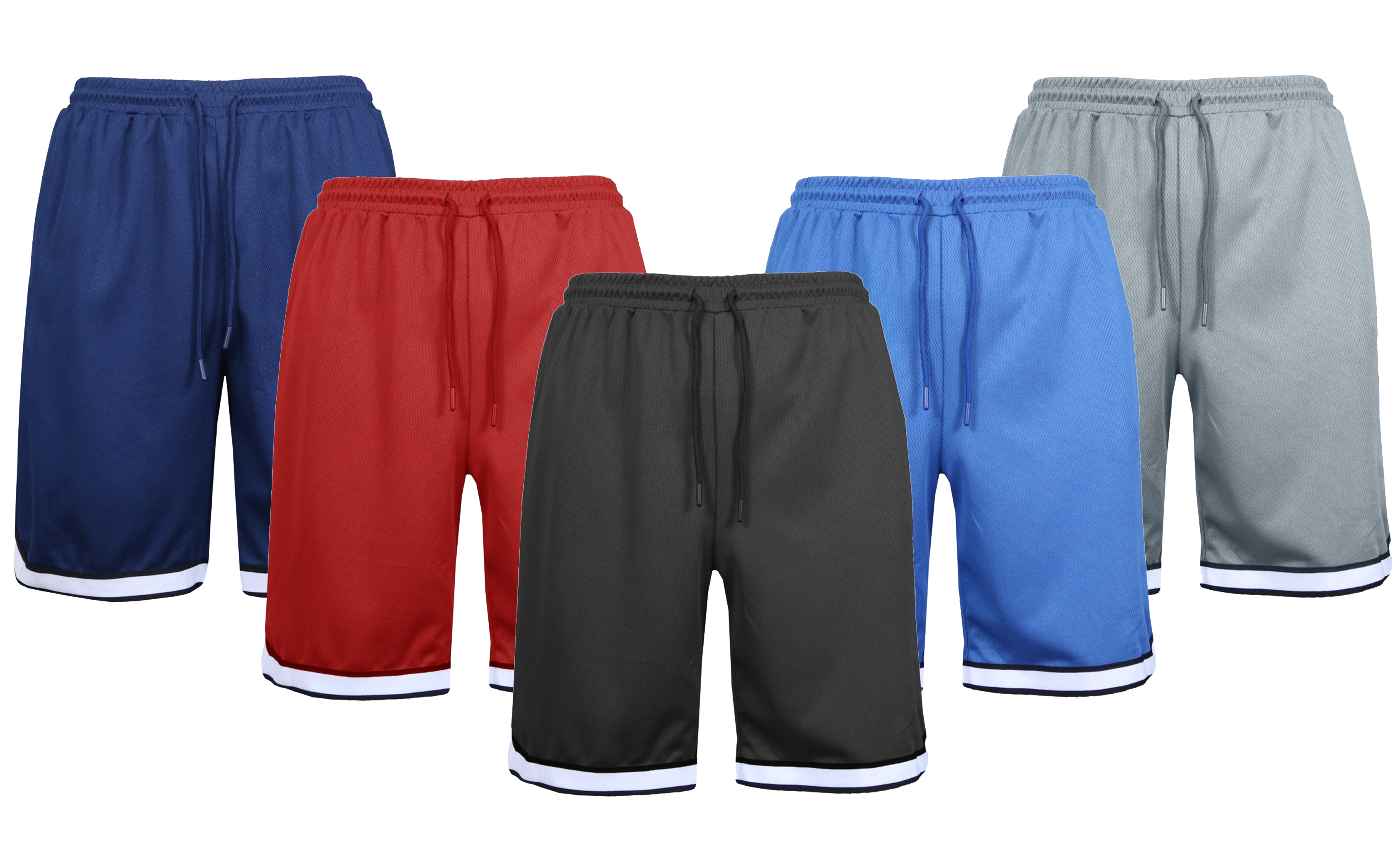 5Pk Mens Performance Mesh Shorts (S-3XL) - Gallery 8
