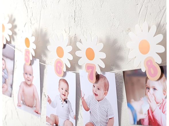 YOUAME 1-12 Month Daisy Garland Baby