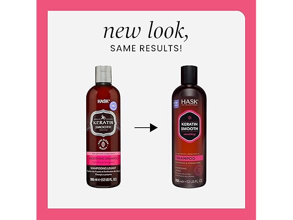 HASK Keratin Smoothing Shampoo + Conditioner Set