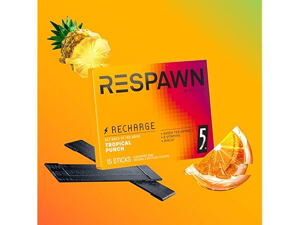 (10-Pack) Respawn Tropical Gum, 15-Count