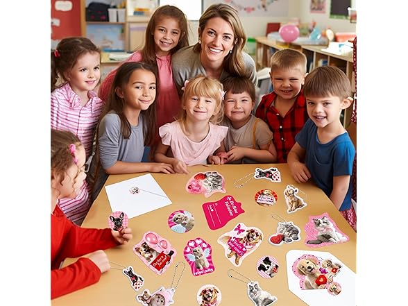 DMHG 42 Pack Pet Valentine's Day Cards