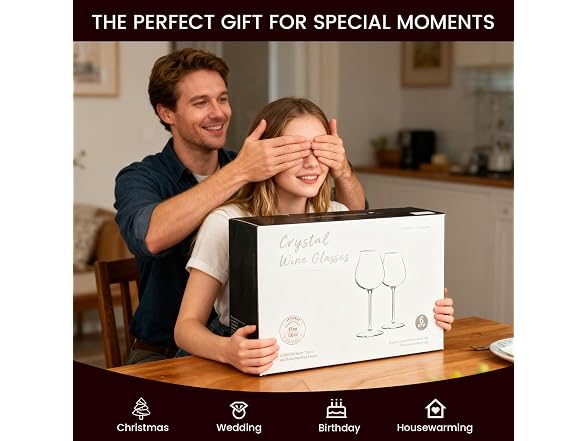 Genicook Wine Glasses Set Of 6 17 OZ