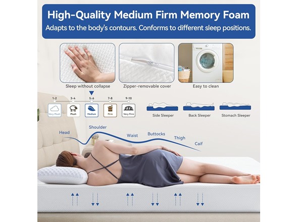 WEUP 10 Inch Short King RV Mattress with Tencel Cover