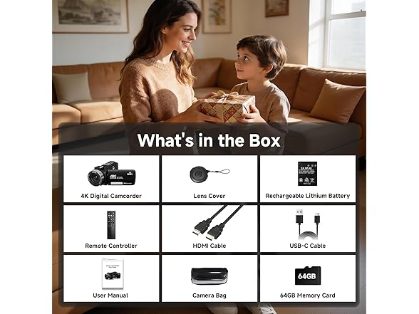 SMARTKLIK Black 4K Camcorder