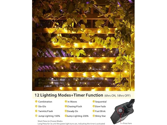 Brightown 2PK 12 x 5FT 360 LED Christmas Net Lights Outdoor Mesh Lights