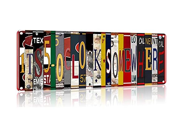 Five O'Clock Somewhere Metal Wall Art