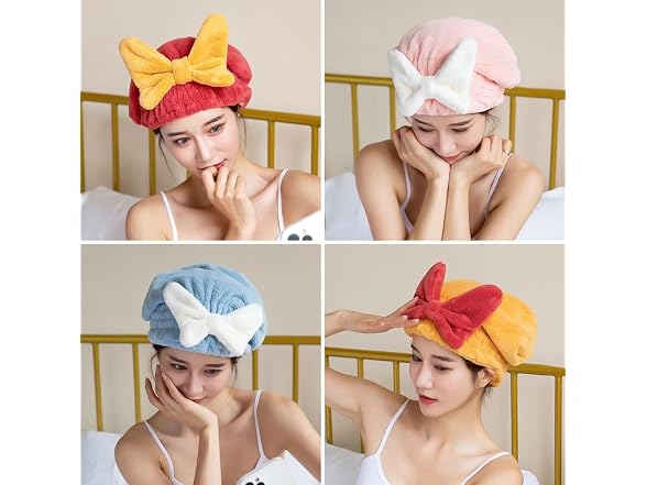 2Pcs Microfiber Hair Drying Cap Ultra