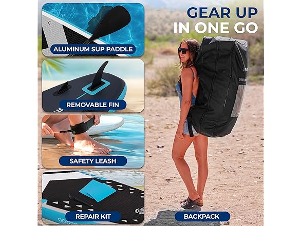 SereneLife 10’6” Inflatable Stand-Up Paddle Board